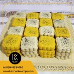 کلمپه سنتی برنجی سفید و زعفرانی